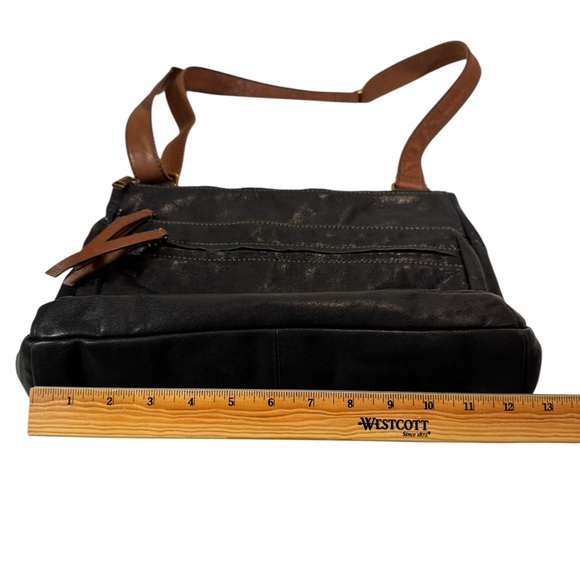 Fossil Vintage Corey Black Leather Crossbody Bag Y2K‎ Brown Adjustable Strap - Picture 11 of 15